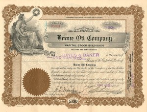 Boone Oil Co. - Stock Certificate